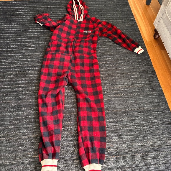 Red and Black Plaid Men's Onesie - Picture 1 of 3